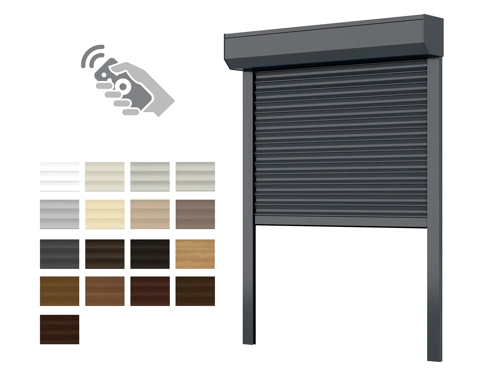 Hliníkové rolety BOX 180mm - výška do 2750 mm - MOTOR - DIAĽKOVÉ