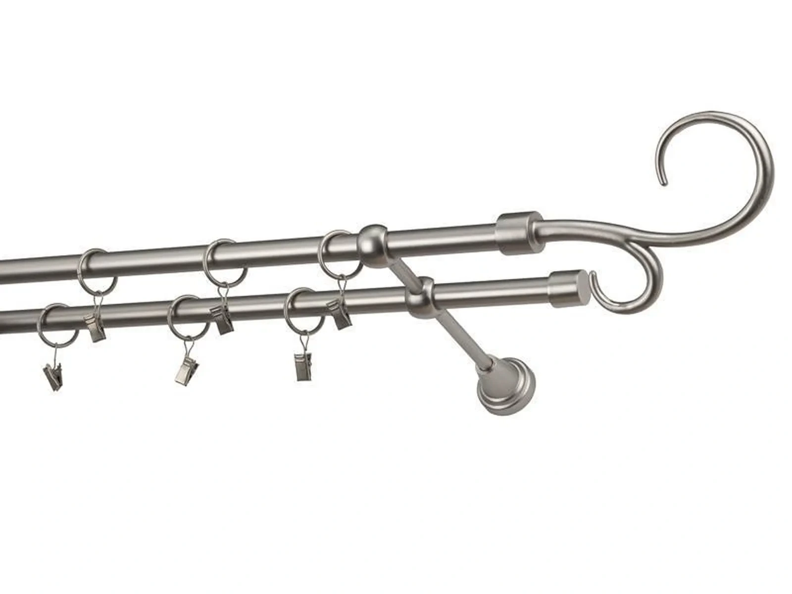 Garniža 16x16mm - 2rady - HÁK DVOJITÝ - satin