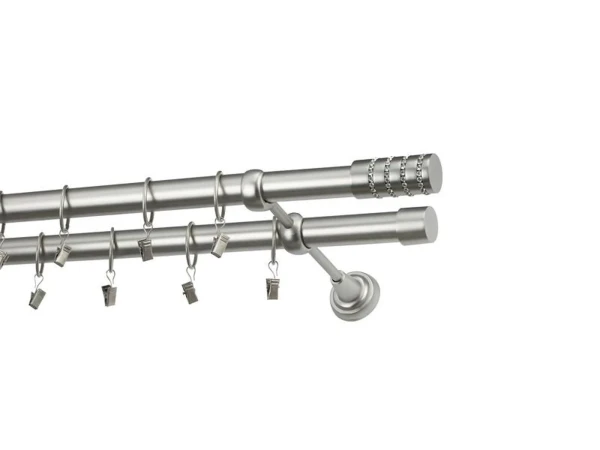 Garniža 25x25mm - 2rady - CYLINDER CRYSTAL - satin