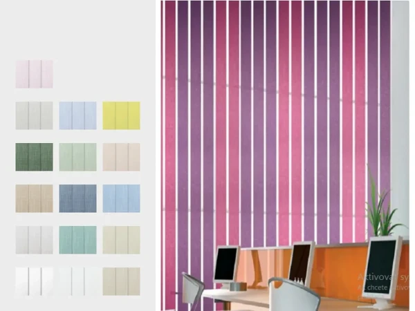 Dvojfarebné vertikálne žalúzie - látka SHANTUNG