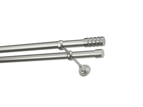 Garniža 25x25mm - 2rady - CYLINDER CRYSTAL - satin 1