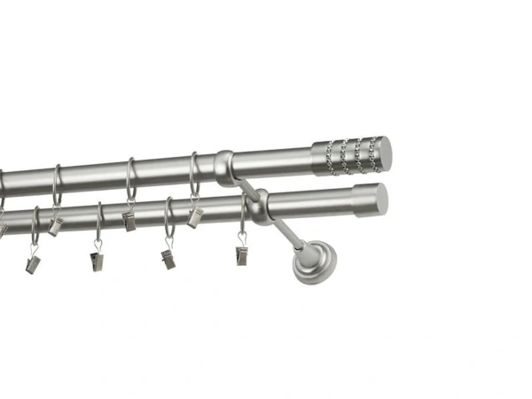 Garniža 25x25mm - 2rady - CYLINDER CRYSTAL - satin