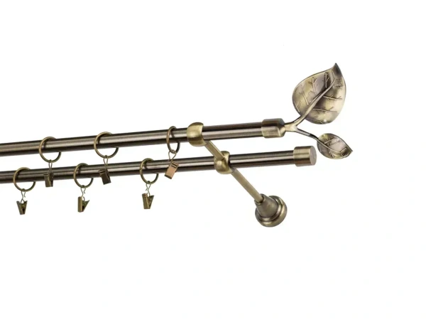 Garniža 16x16mm - 2rady - LIST VEĽKÝ - antik