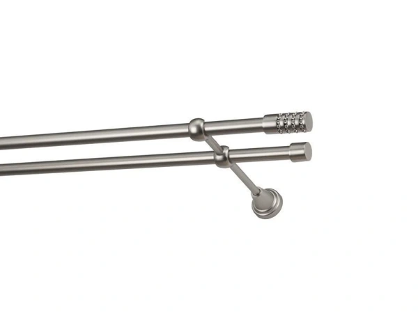 Garniža 16x16mm - 2rady - CYLINDER CRYSTAL - satin 1