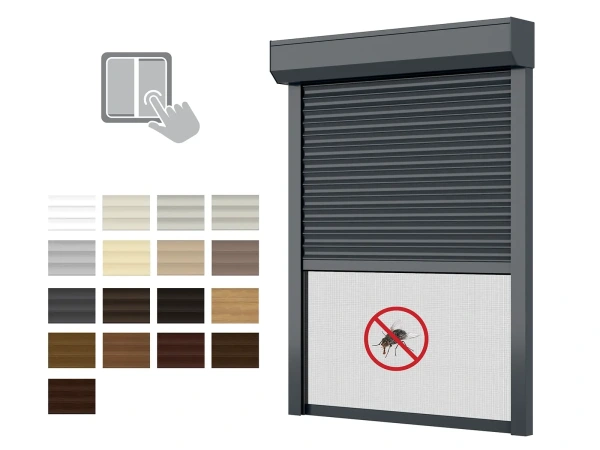 Hliníkové rolety BOX 180mm s rolovacou sieťou - výška do 2320 mm - MOTOR - VYPÍNAČ