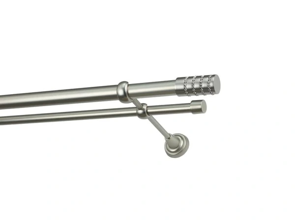 Garniža 25x16mm - 2rady - CYLINDER CRYSTAL - satin 1