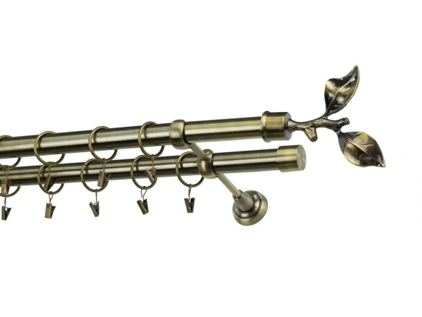 Garniža 25x25mm - 2rady - LIST ROSE - antik