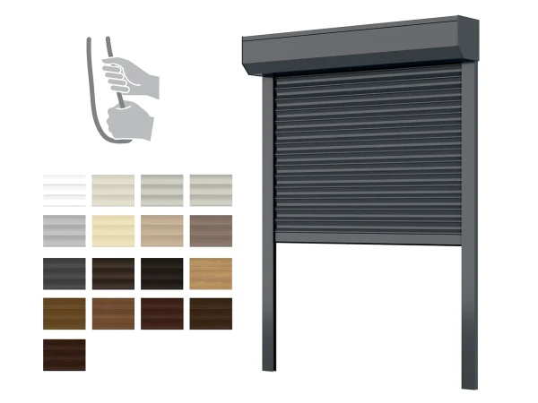 Hliníkové rolety BOX 180mm - výška do 2900 mm - RUČNÉ OVLÁDANIE