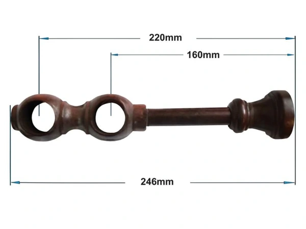 Garniža drevená 28x28mm dvojradová - ORECH 2