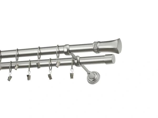 Garniža 25x25mm - 2rady - PLUTON CRYSTAL - satin